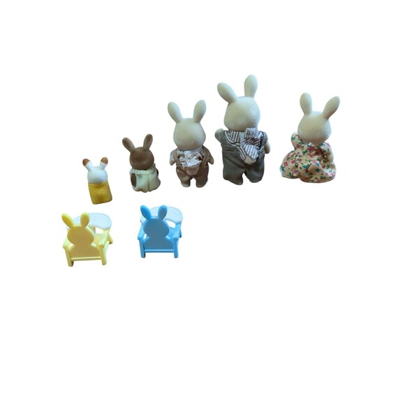Sylvanian Families Calico Critters Milk Rabbit Family  Highchair Vintage - Picture 3 of 8